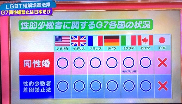 20230515　TBSの嘘「同性婚とLGBT、G7で日本だけが認めず、法律もない」・Nスタ、サンモニ等で６日間