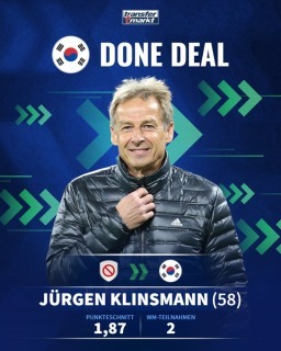 Jurgen Klinsmann named new head coach of South Korea