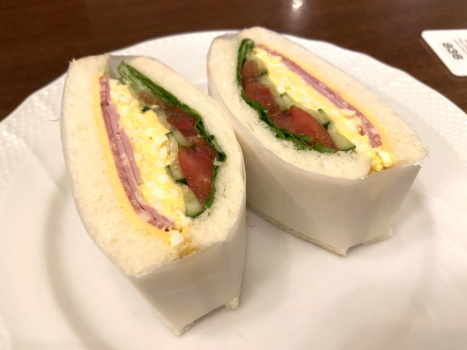 星乃珈琲店　三宮店　ハムと野菜の卵サンド　