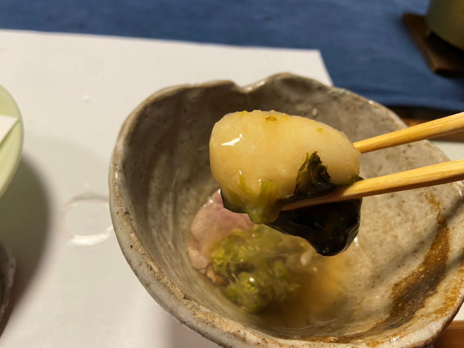 和楽　花コース　季節の炊き合わせ　自然薯芋